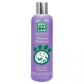 Шампоан за кучета  MEN FOR SAN White hair shampoo - специално разработен за бяла козина, с добавен колаген, 300 мл.